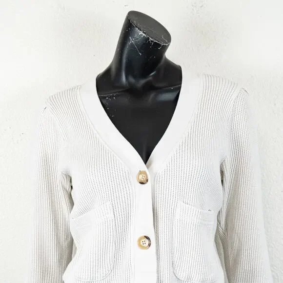 AYR The Waffle Cone Cardigan Sweater in Seashell white size XS - Picture 11 of 11